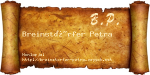 Breinstörfer Petra névjegykártya